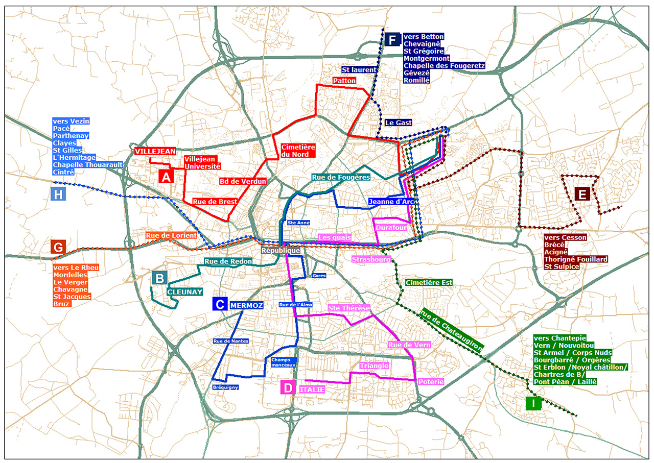 Parcours navettes STAR