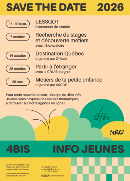 Save The Date ! Les temps forts du 4bis Info Jeunes (2026-2027)